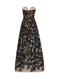 Embroidered Tulle Gown