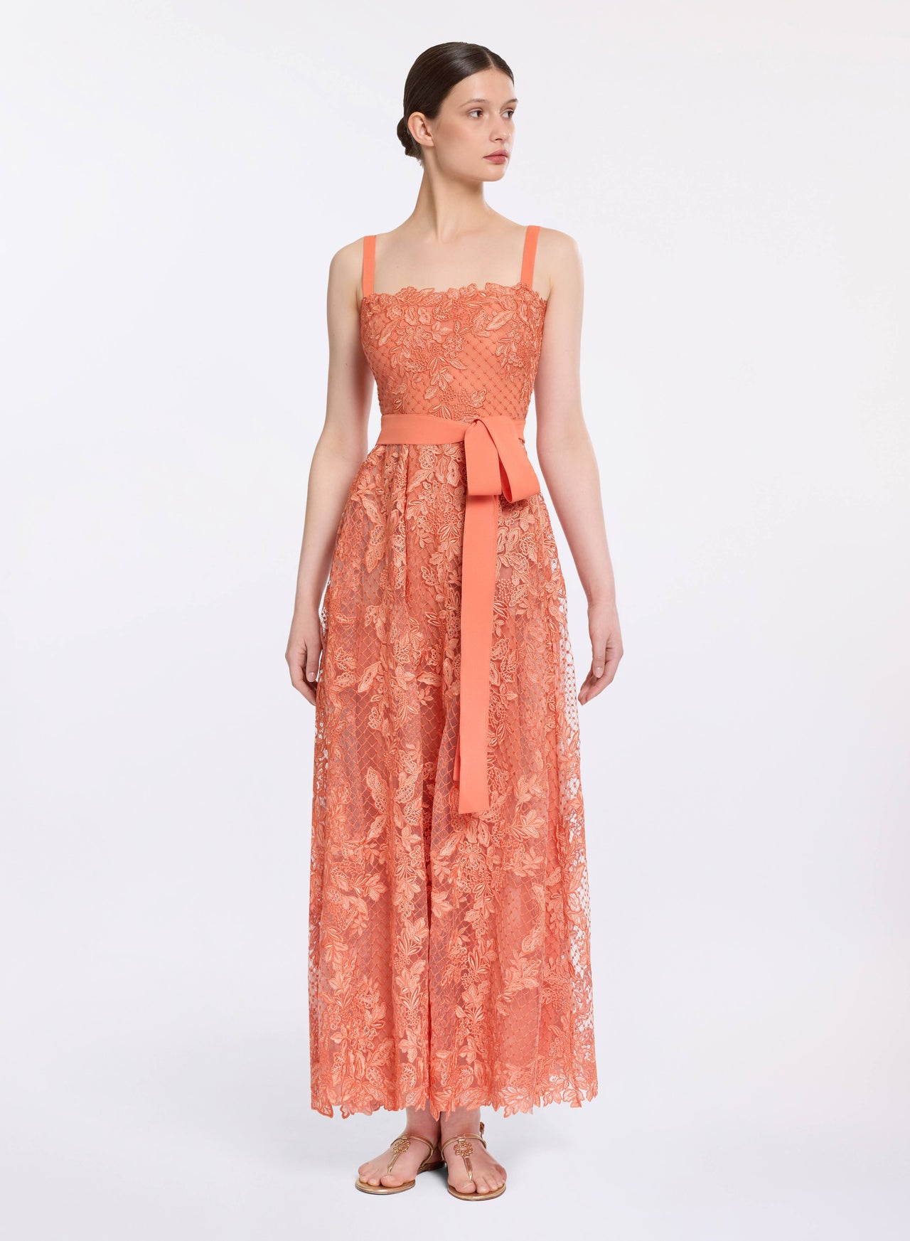 elie saab embroidered dress Embroidered Tulle and Lace Dress – ELIE SAAB
