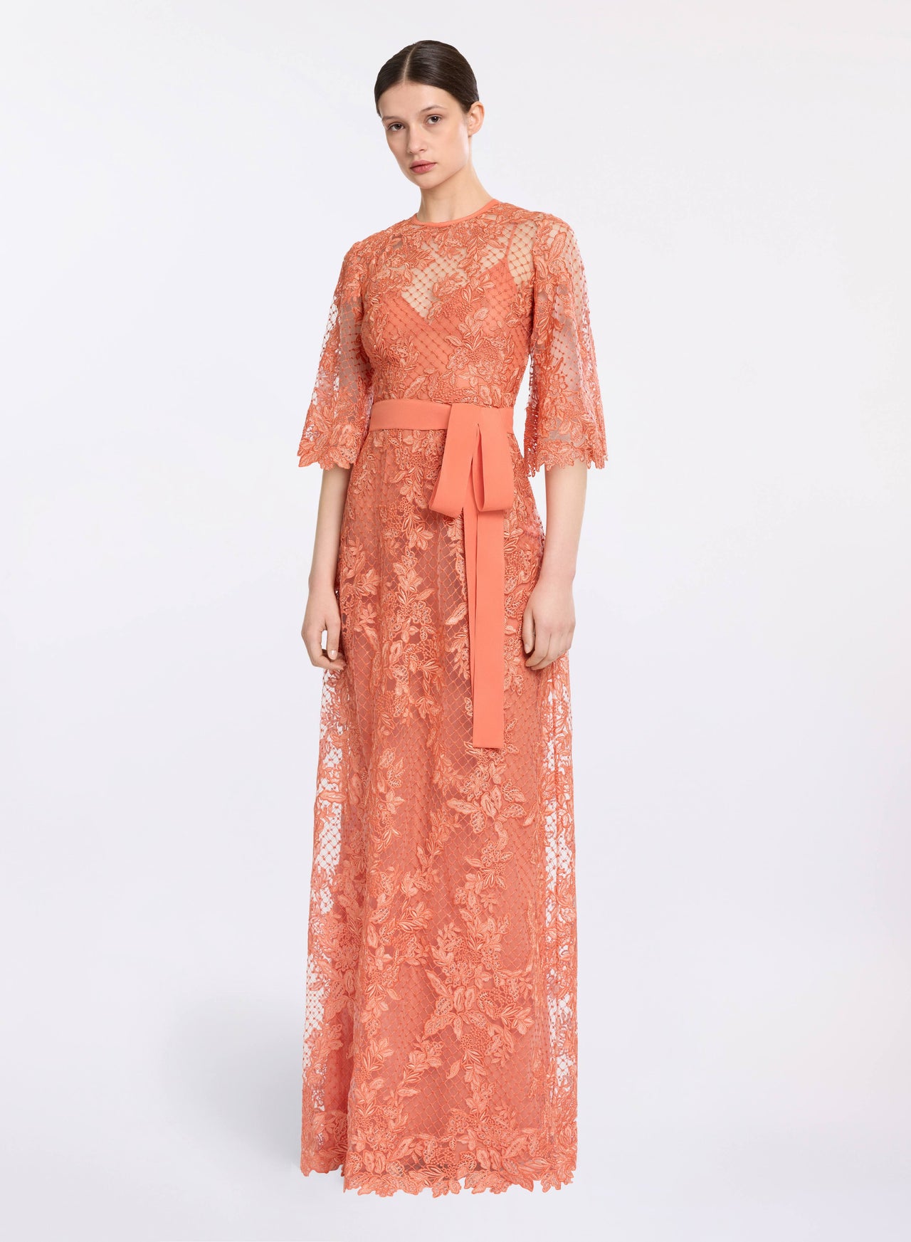 Embroidered Tulle and Lace Dress – ELIE SAAB