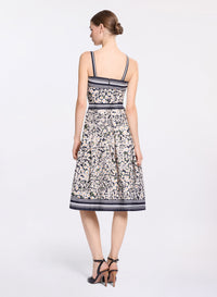 Printed Cotton Midi Dress