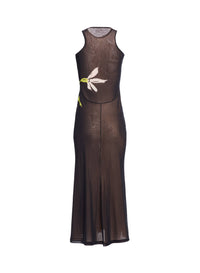 Printed Tulle Long Dress