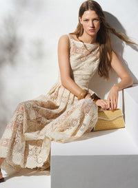 Cotton Embroidered Macram‚ Dress