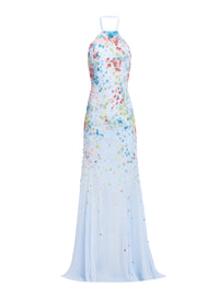 Bead Embroidered Halter Dress