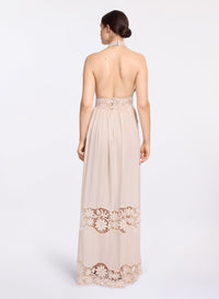 Silk & Macramé Long Dress