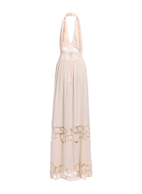 Silk & Macramé Long Dress