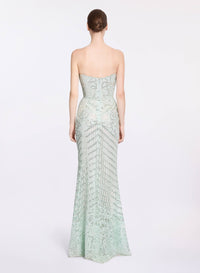 Sequin Embroidered Strapless Dress