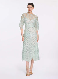 Sequin Embroidered Midi Dress