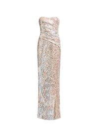 Sequin Embroidered Strapless Dress