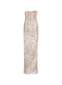 Sequin Embroidered Strapless Dress