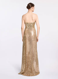 Strapless Sequin Gown