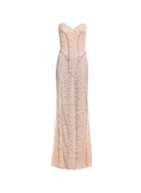 Bead Embroidered Long Dress