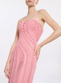 Bead Embroidered Long Dress