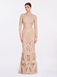 Sequin Embroidered Long Dress