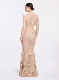 Sequin Embroidered Long Dress