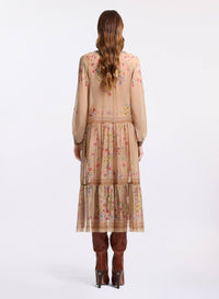 Printed Chiffon Midi Dress