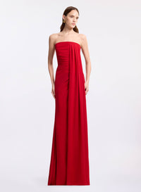 Strapless Silk Long Dress