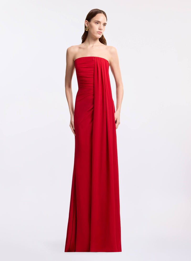 Strapless Silk Long Dress