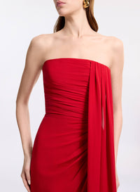 Strapless Silk Long Dress