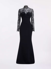 High Neck Cady with Lace Dress