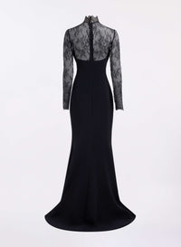 High Neck Cady with Lace Dress