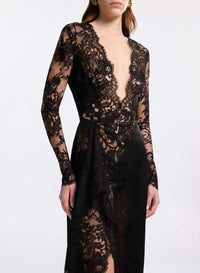 Envers Satin with Lace Dress