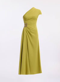 One-Shoulder Cady Midi Dress