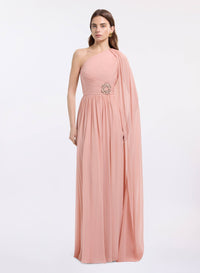 One-Shoulder Silk Long Dress