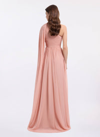 One-Shoulder Silk Long Dress