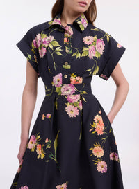 Printed Cotton Midi Dress