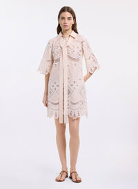 Cotton Embroidered Short Dress