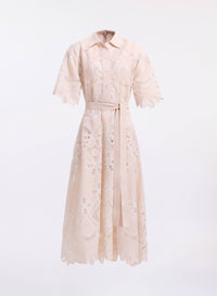 Cotton Embroidered Midi Dress