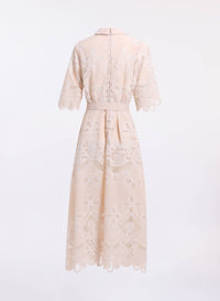 Cotton Embroidered Midi Dress