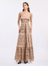 macrame‚ & Drill Long Dress