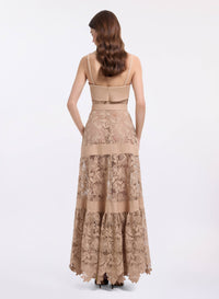 macrame‚ & Drill Long Dress