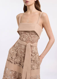 macrame‚ & Drill Long Dress