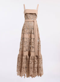 macrame‚ & Drill Long Dress