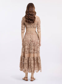 macrame‚ & Drill Midi Dress