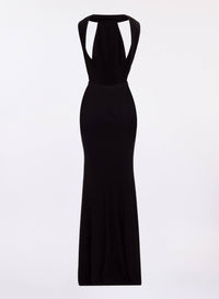 Halter Neck Draped Long Dress