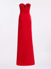 Strapless Draped Jersey Long Dress