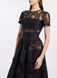 Brocade & Lace Midi Dress