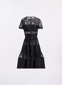 Brocade & Lace Midi Dress