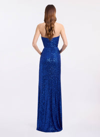 Strapless Draped Long Dress