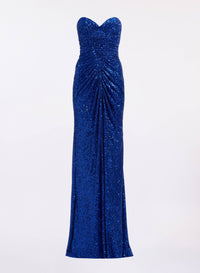 Strapless Draped Long Dress