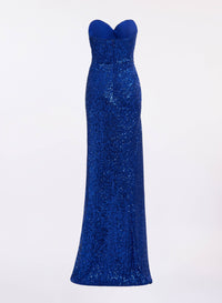 Strapless Draped Long Dress