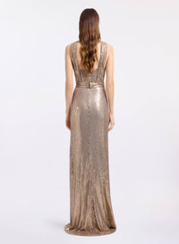 Halter Draped Sequin Dress (PP)
