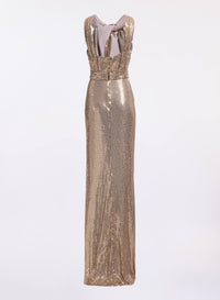 Halter Draped Sequin Dress (PP)