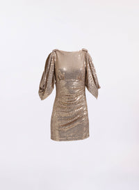 Sequined Gold Short Dress