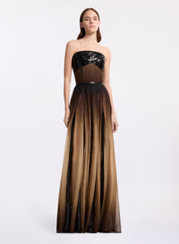 Ombr‚ Strapless Dress