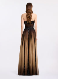 Ombr‚ Strapless Dress