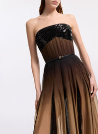Ombr‚ Strapless Dress